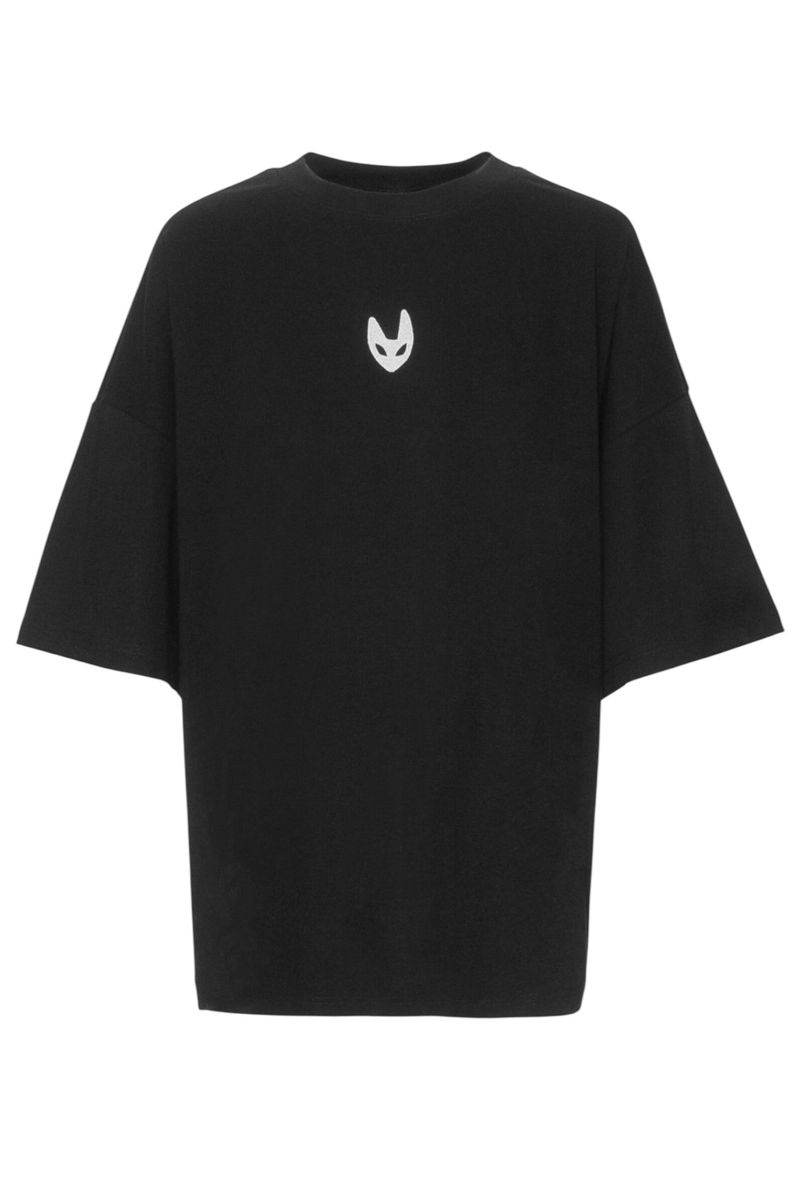 Футболка дев. АРТ.Oversaiz,чер,хл-полиэфир