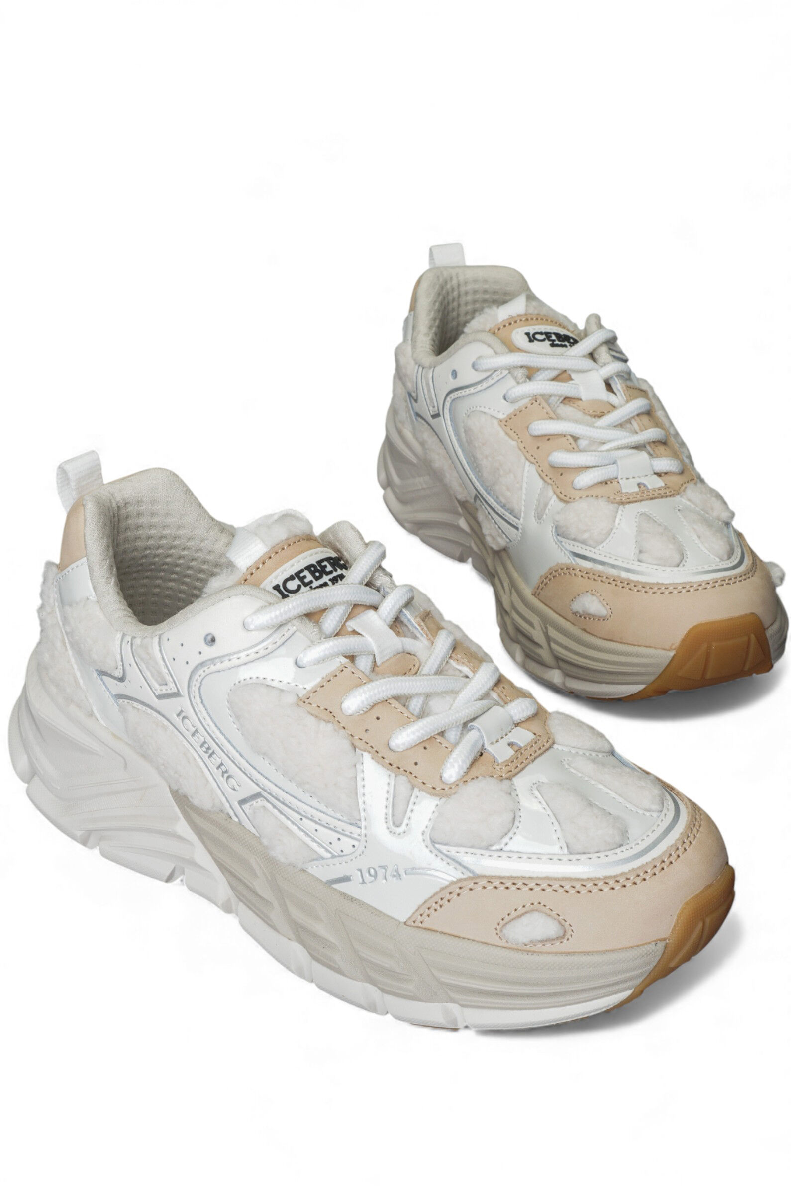 Кроссовки жен. АРТ.ID21370D,мол-беж,н.к-лак-т/т