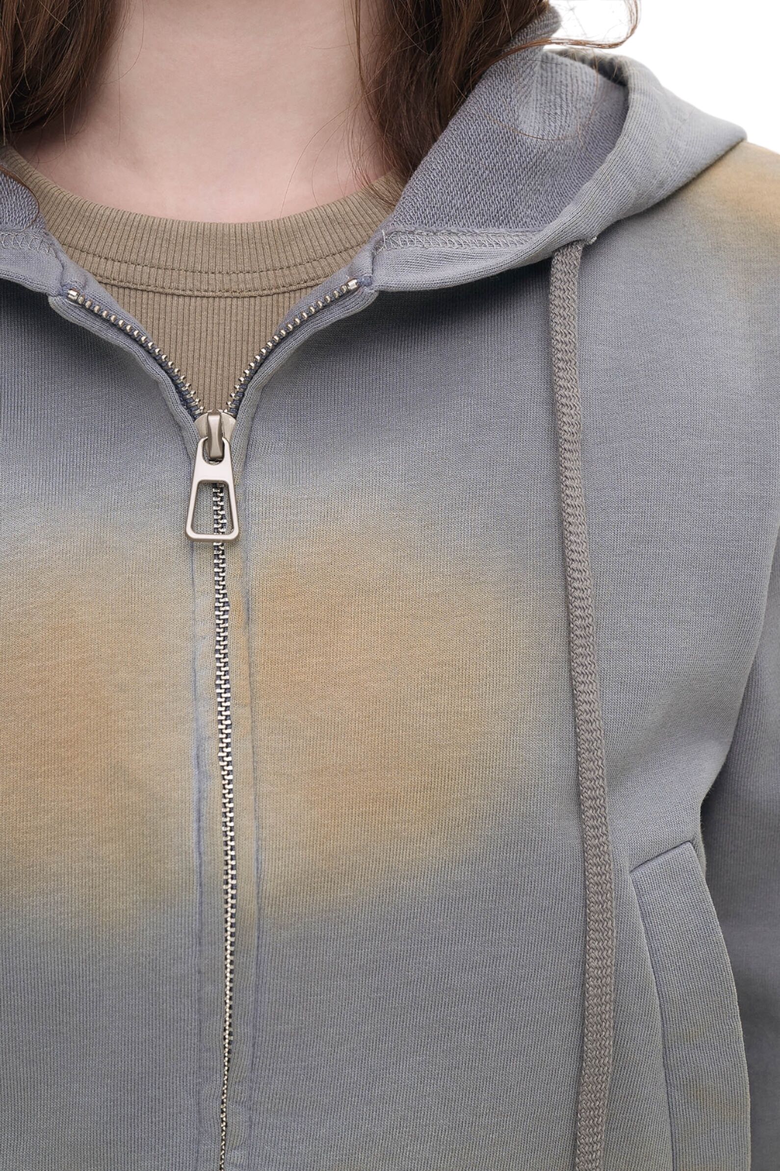 Толстовка дев. АРТ.AA236181,сер-беж,хл